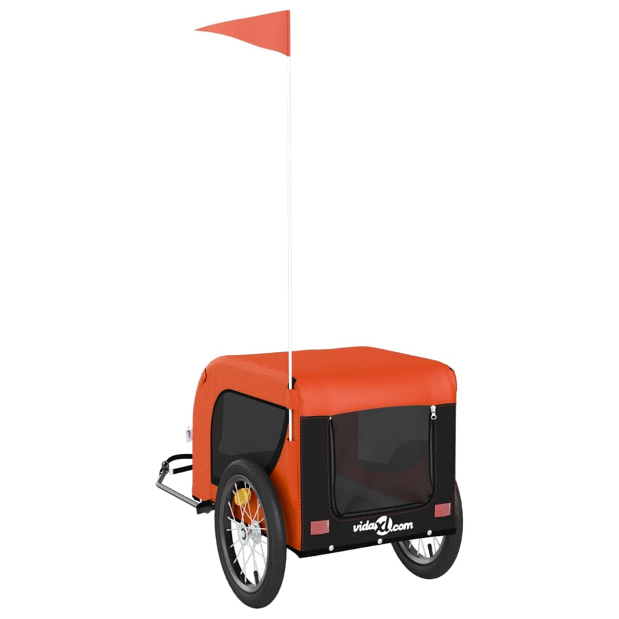 Hondenfietstrailer Oxford Stof En Ijzer Oranje En Zwart 124 x 65 x 66 cm orange