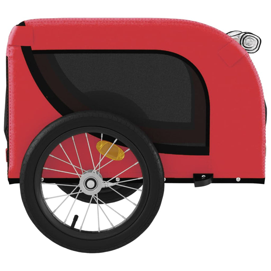 Hondenfietstrailer Oxford Stof En Ijzer En Zwart 124 x 65 x 66 cm Rood