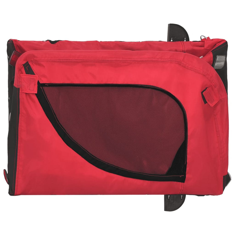 Hondenfietstrailer Oxford Stof En Ijzer En Zwart 124 x 65 x 66 cm Rood
