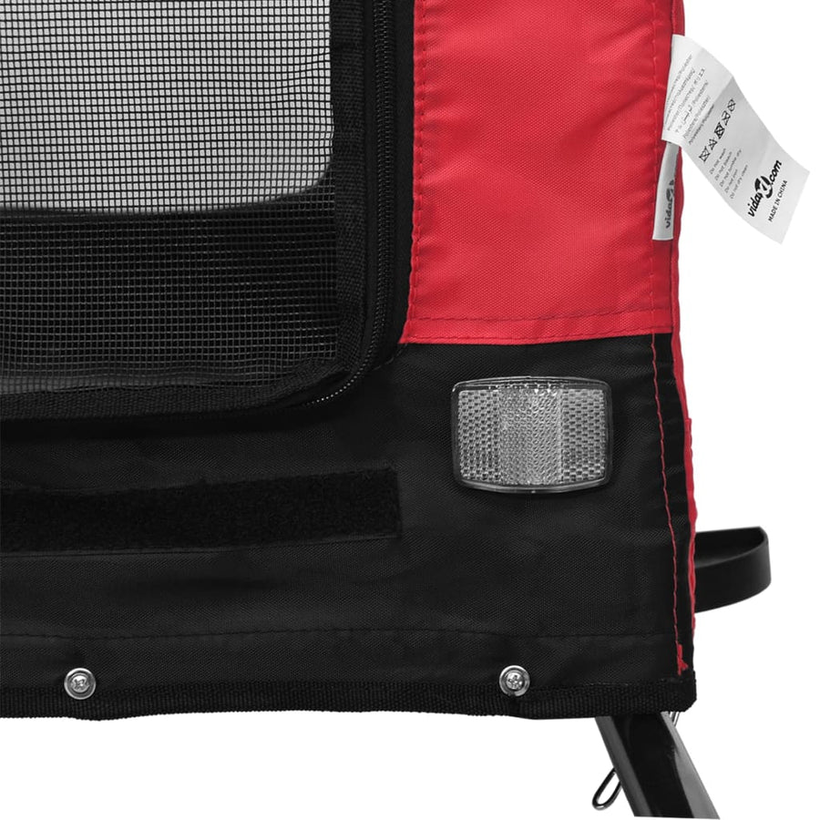 Hondenfietstrailer Oxford Stof En Ijzer En Zwart 124 x 65 x 66 cm Rood