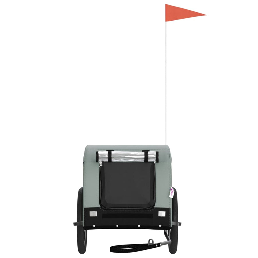 Hondenfietstrailer Oxford Stof En Ijzer En Zwart 124 x 65 x 66 cm Grijs