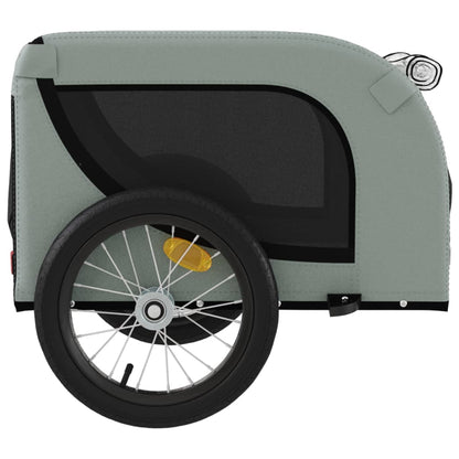 Hondenfietstrailer Oxford Stof En Ijzer En Zwart 124 x 65 x 66 cm Grijs