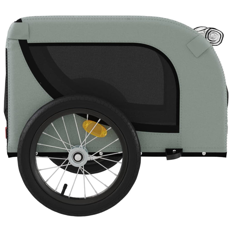 Hondenfietstrailer Oxford Stof En Ijzer En Zwart 124 x 65 x 66 cm Grijs