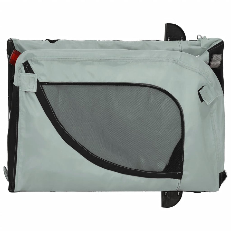 Hondenfietstrailer Oxford Stof En Ijzer En Zwart 124 x 65 x 66 cm Grijs