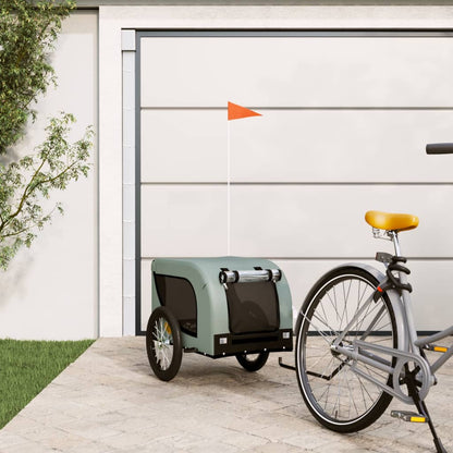 Hondenfietstrailer Oxford Stof En Ijzer En Zwart 124 x 65 x 66 cm Grijs