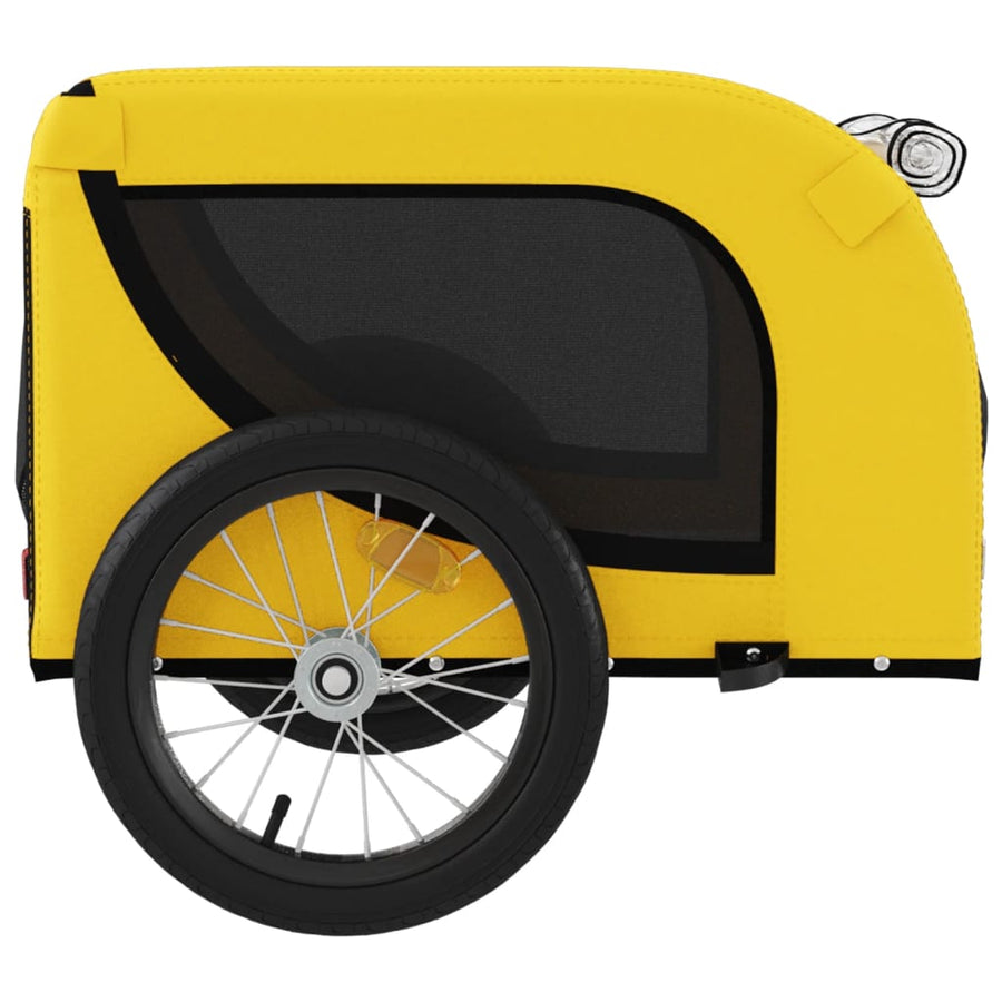 Hondenfietstrailer Oxford Stof En Ijzer En Zwart 124 x 65 x 66 cm Geel