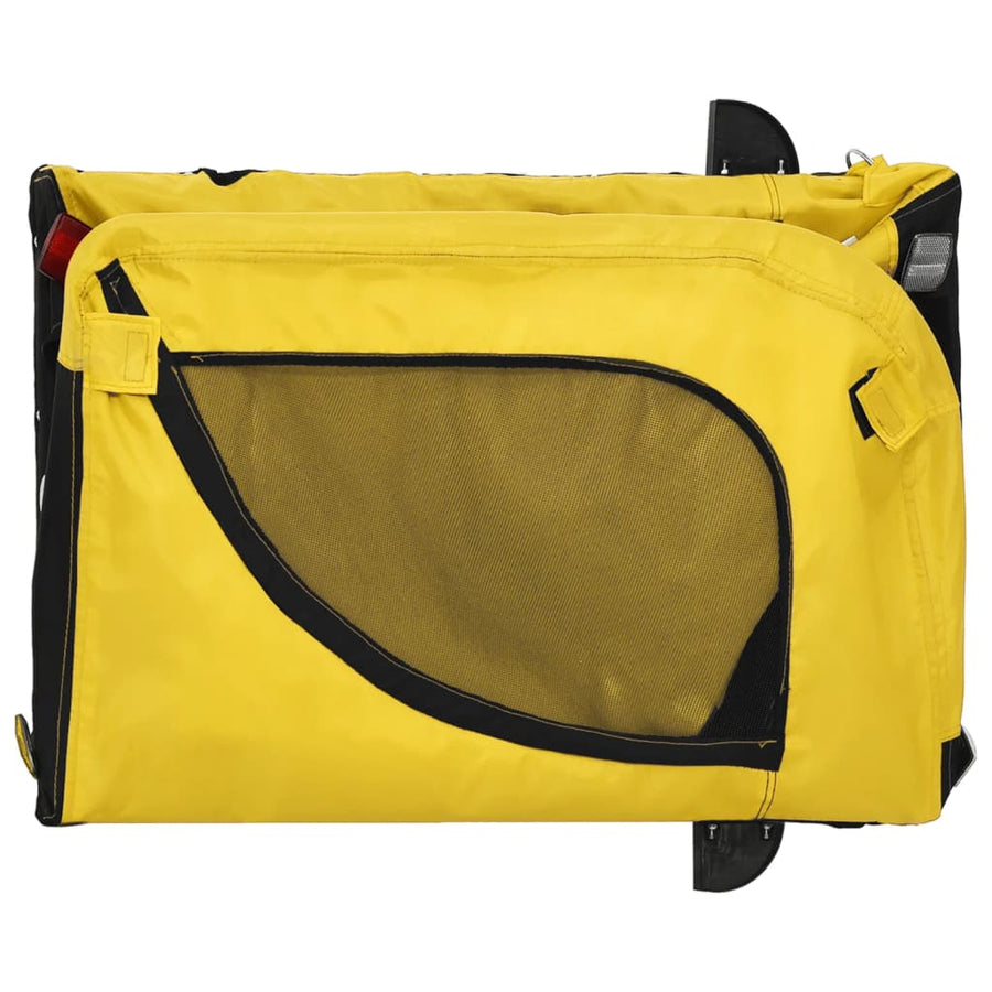 Hondenfietstrailer Oxford Stof En Ijzer En Zwart 124 x 65 x 66 cm Geel