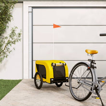 Hondenfietstrailer Oxford Stof En Ijzer En Zwart 124 x 65 x 66 cm Geel