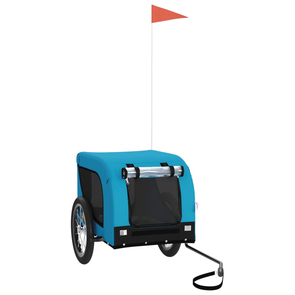 Hondenfietstrailer Oxford Stof En Ijzer En Zwart 124 x 65 x 66 cm Blauw