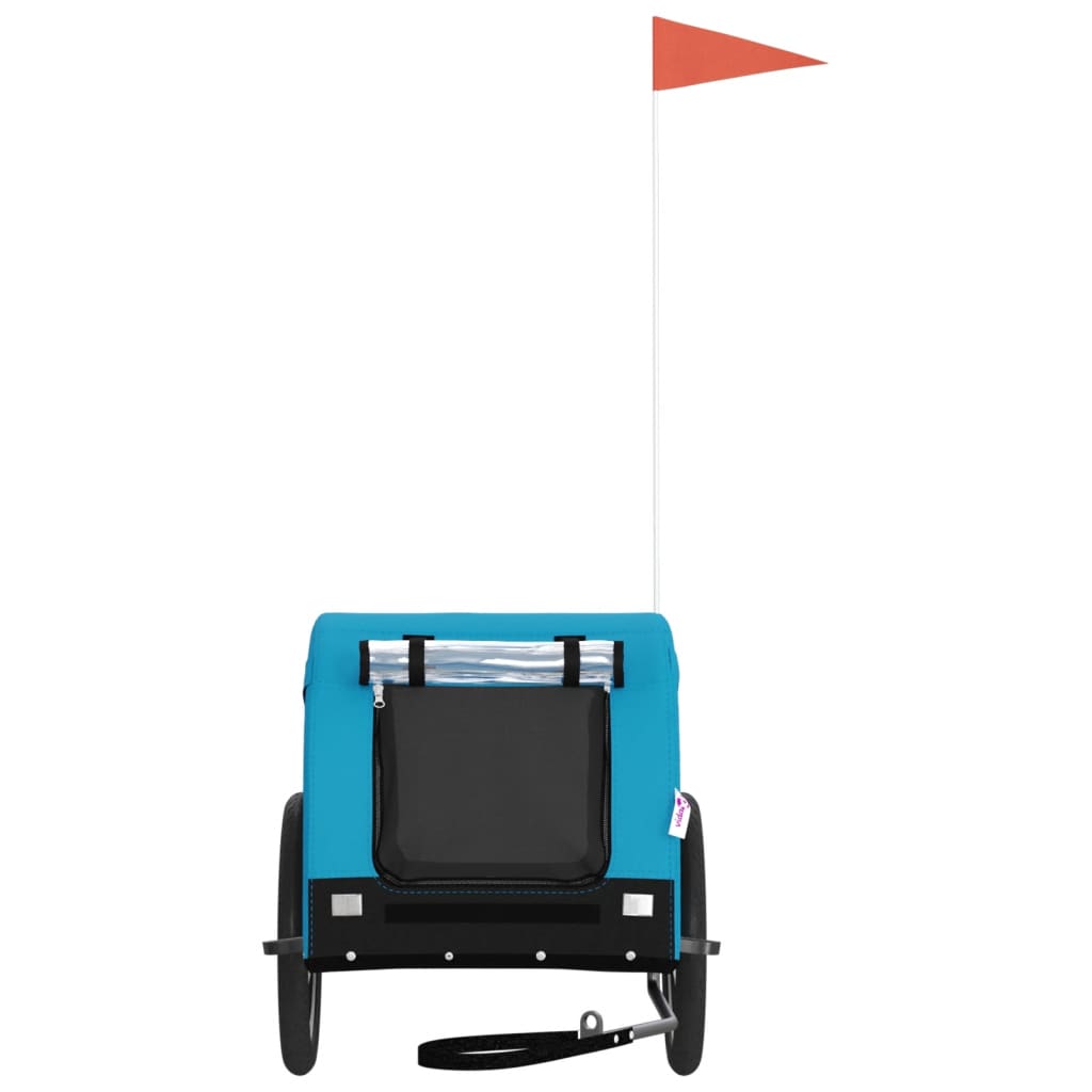 Hondenfietstrailer Oxford Stof En Ijzer En Zwart 124 x 65 x 66 cm Blauw