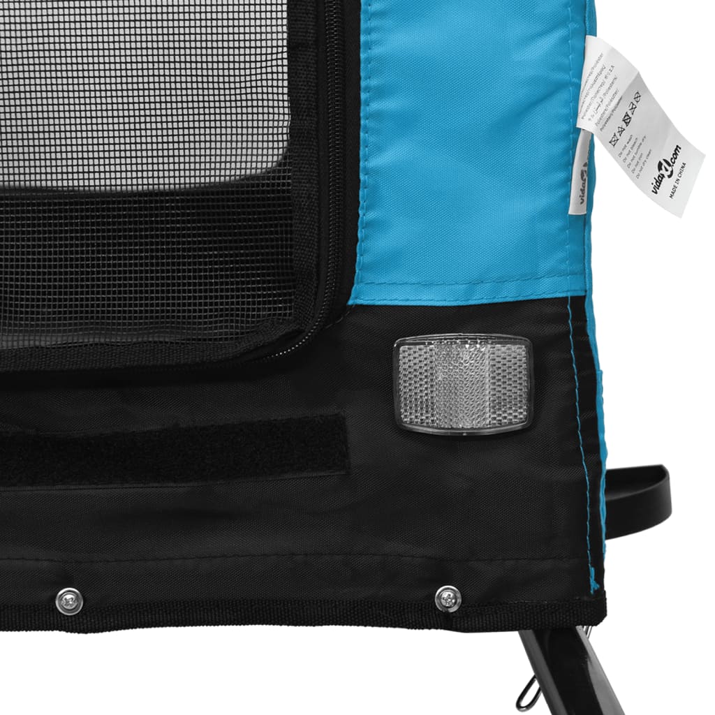 Hondenfietstrailer Oxford Stof En Ijzer En Zwart 124 x 65 x 66 cm Blauw