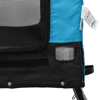 Hondenfietstrailer Oxford Stof En Ijzer En Zwart 124 x 65 x 66 cm Blauw