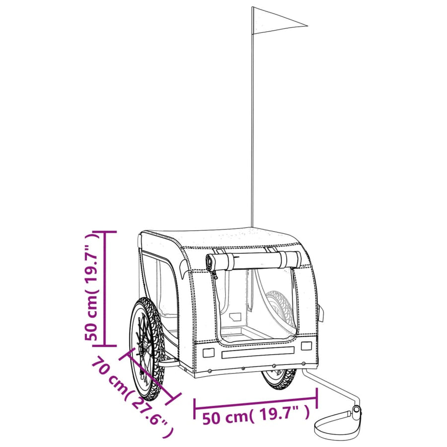 Hondenfietstrailer Oxford Stof En Ijzer 124 x 65 x 66 cm Zwart