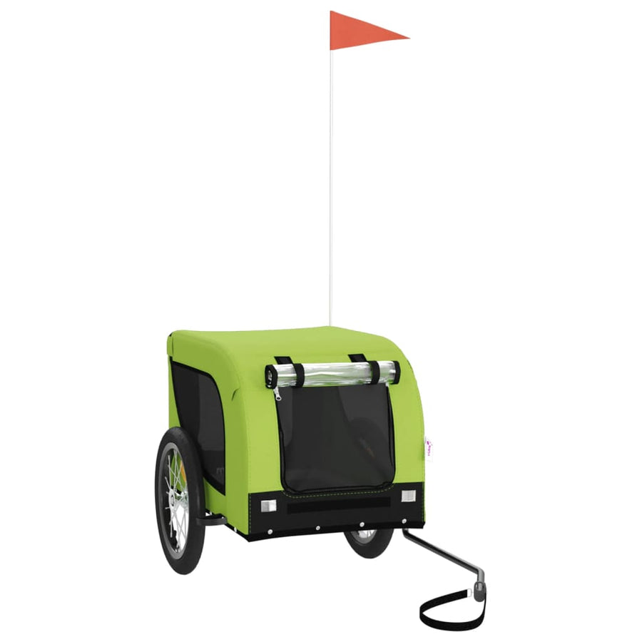 Hondenfietstrailer Oxford Stof En Ijzer En Zwart 124 x 65 x 66 cm Groen