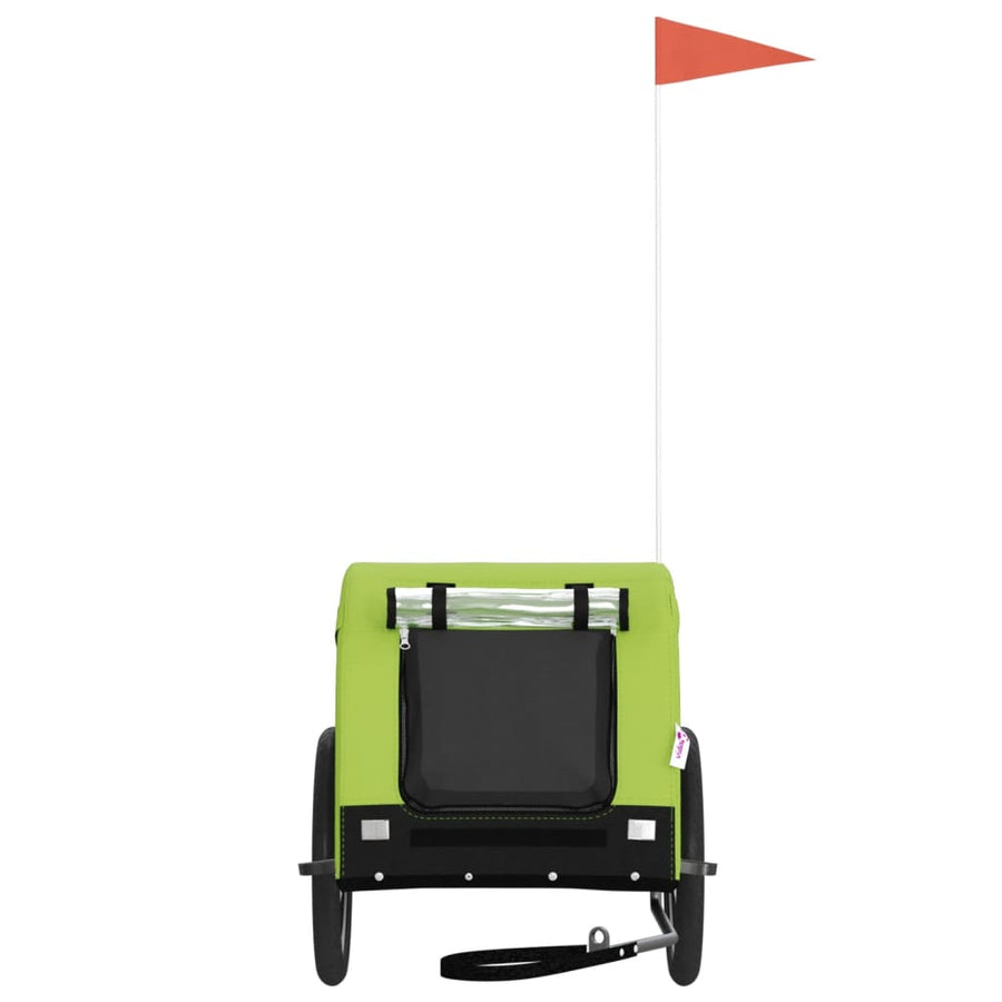 Hondenfietstrailer Oxford Stof En Ijzer En Zwart 124 x 65 x 66 cm Groen