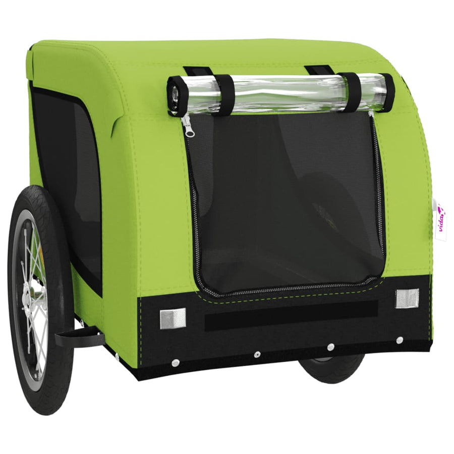 Hondenfietstrailer Oxford Stof En Ijzer En Zwart 124 x 65 x 66 cm Groen