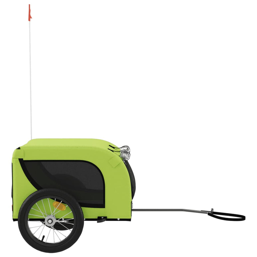 Hondenfietstrailer Oxford Stof En Ijzer En Zwart 124 x 65 x 66 cm Groen