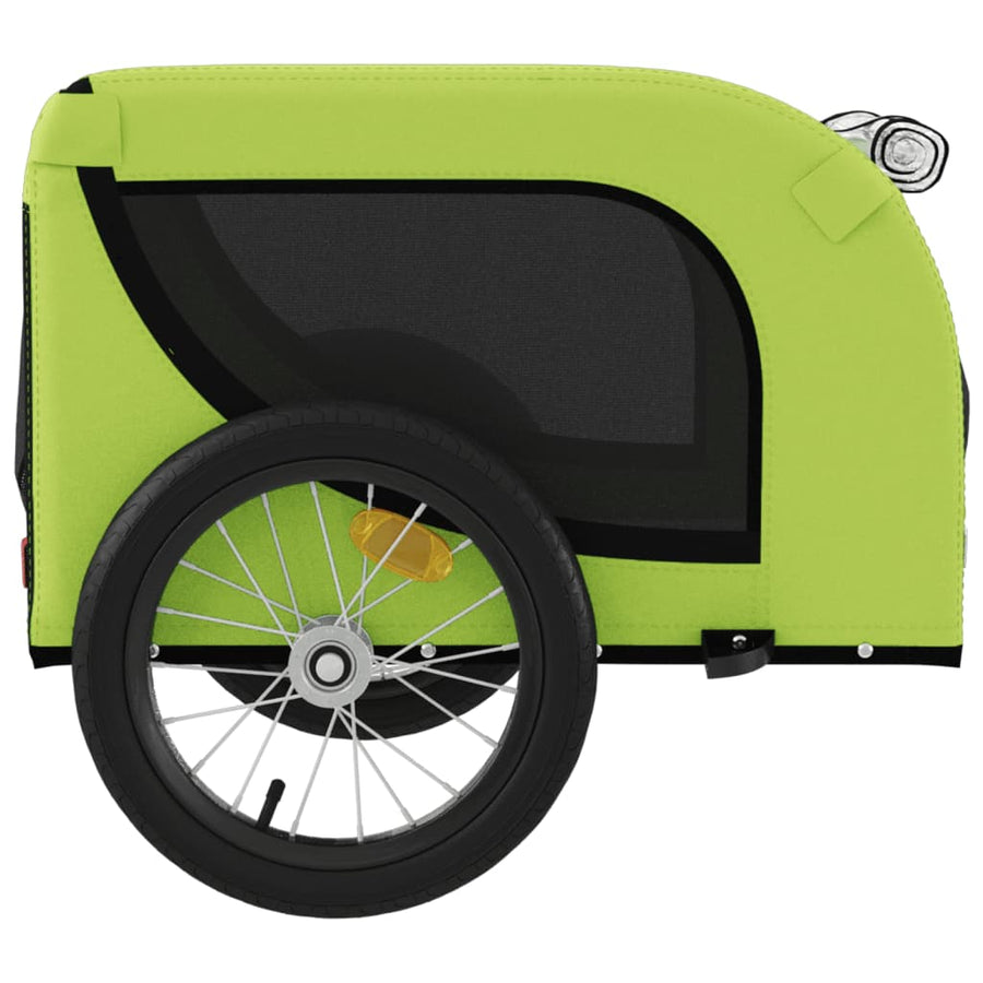 Hondenfietstrailer Oxford Stof En Ijzer En Zwart 124 x 65 x 66 cm Groen