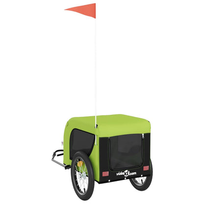 Hondenfietstrailer Oxford Stof En Ijzer En Zwart 124 x 65 x 66 cm Groen