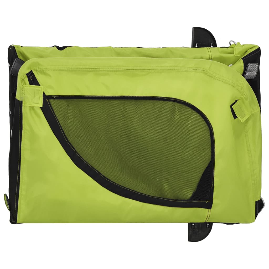 Hondenfietstrailer Oxford Stof En Ijzer En Zwart 124 x 65 x 66 cm Groen