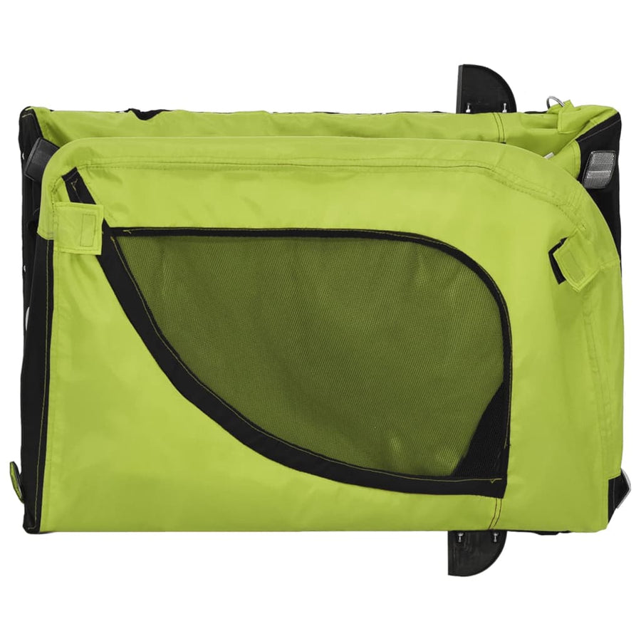 Hondenfietstrailer Oxford Stof En Ijzer En Zwart 124 x 65 x 66 cm Groen