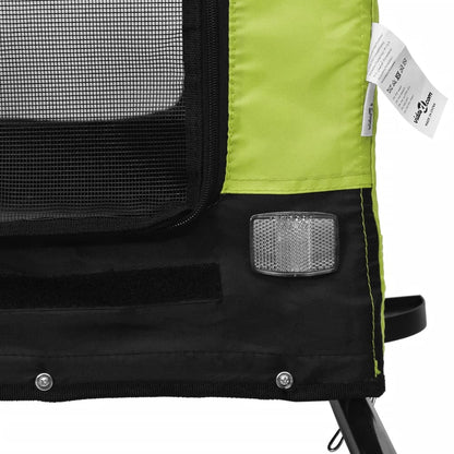 Hondenfietstrailer Oxford Stof En Ijzer En Zwart 124 x 65 x 66 cm Groen