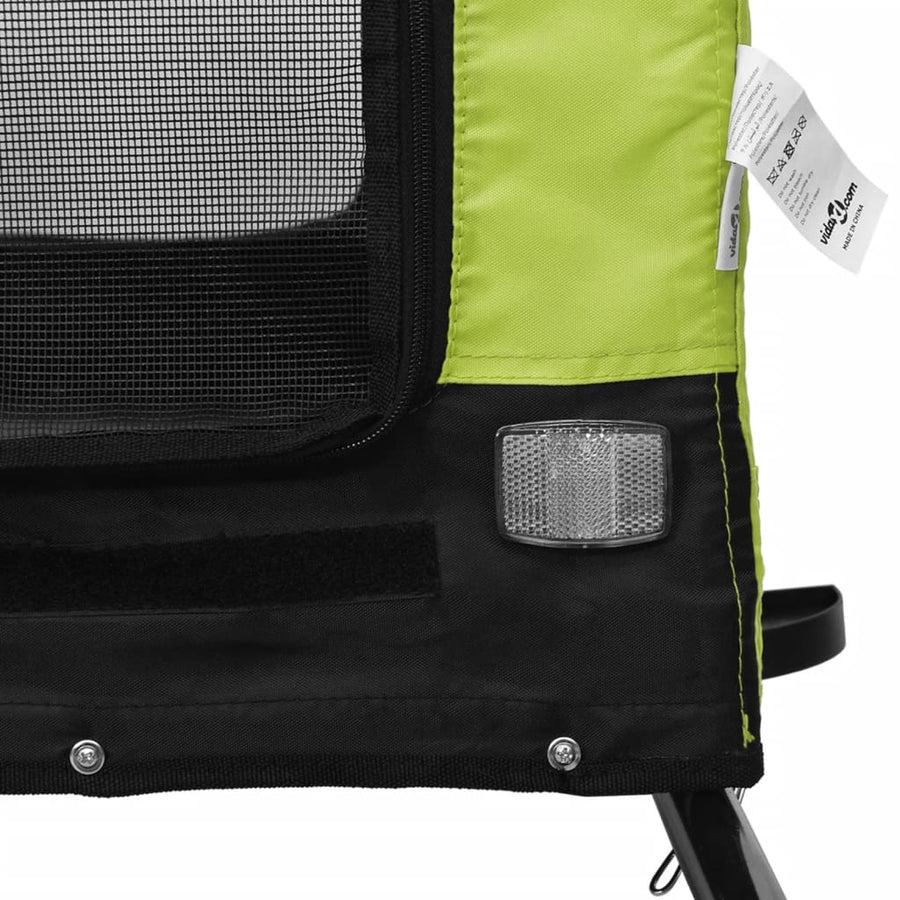 Hondenfietstrailer Oxford Stof En Ijzer En Zwart 124 x 65 x 66 cm Groen