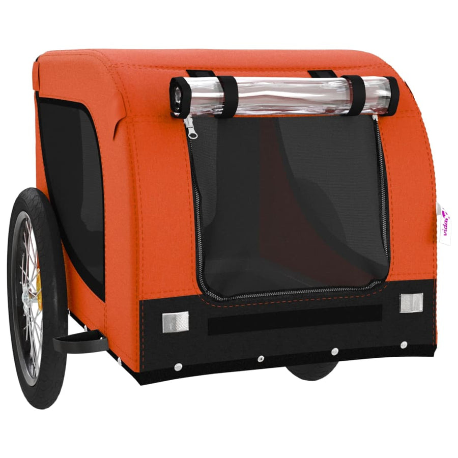 Hondenfietstrailer Oxford Stof En Ijzer Oranje En Zwart 136 x 69 x 73.5 cm orange
