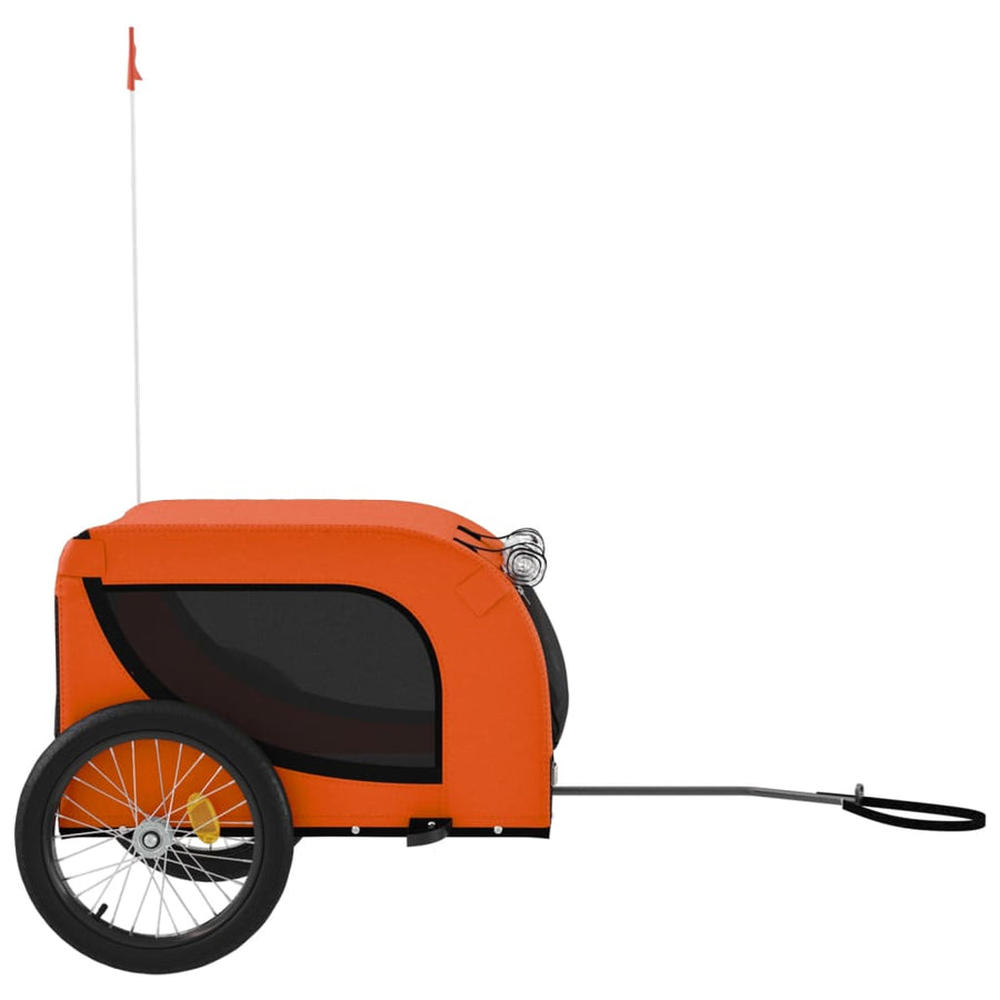 Hondenfietstrailer Oxford Stof En Ijzer Oranje En Zwart 136 x 69 x 73.5 cm orange