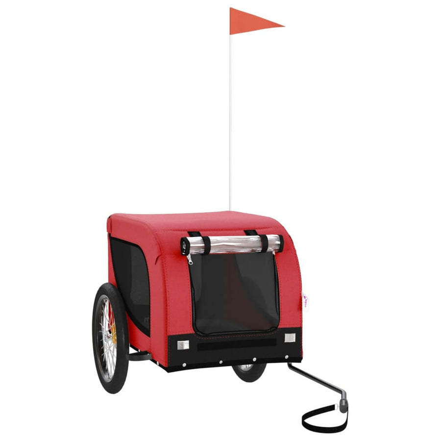 Hondenfietstrailer Oxford Stof En Ijzer En Zwart 136 x 69 x 73.5 cm Rood