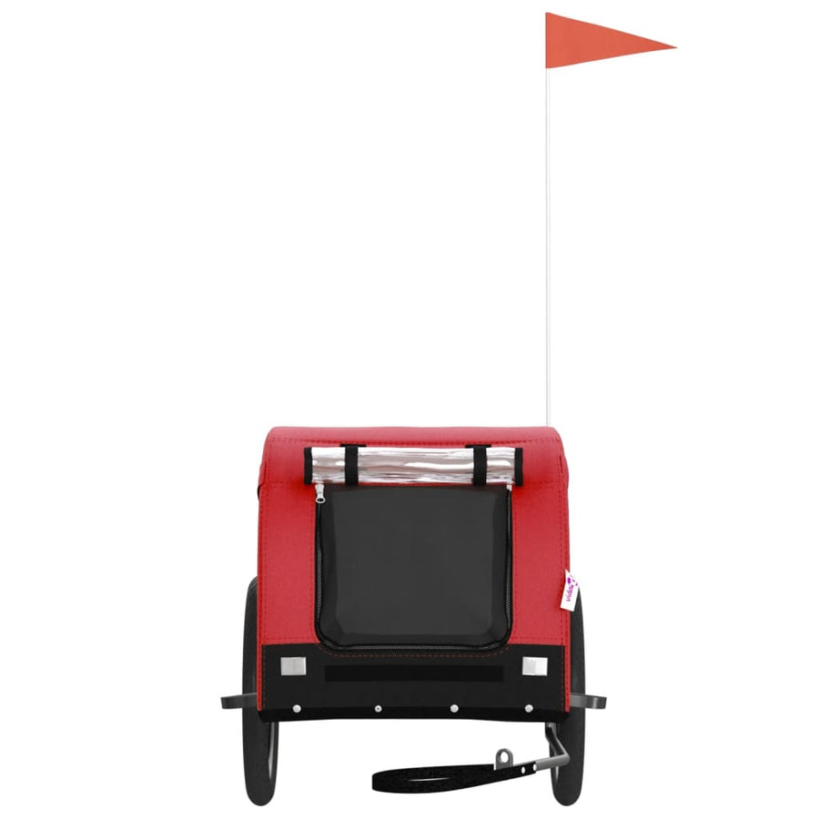 Hondenfietstrailer Oxford Stof En Ijzer En Zwart 136 x 69 x 73.5 cm Rood