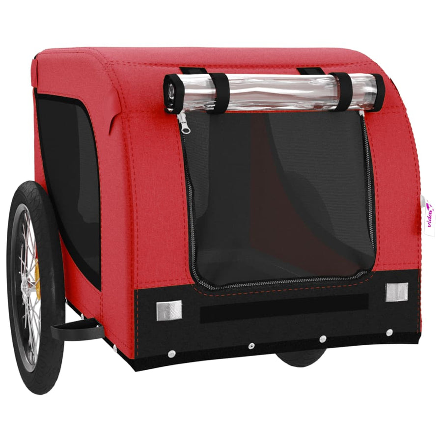 Hondenfietstrailer Oxford Stof En Ijzer En Zwart 136 x 69 x 73.5 cm Rood