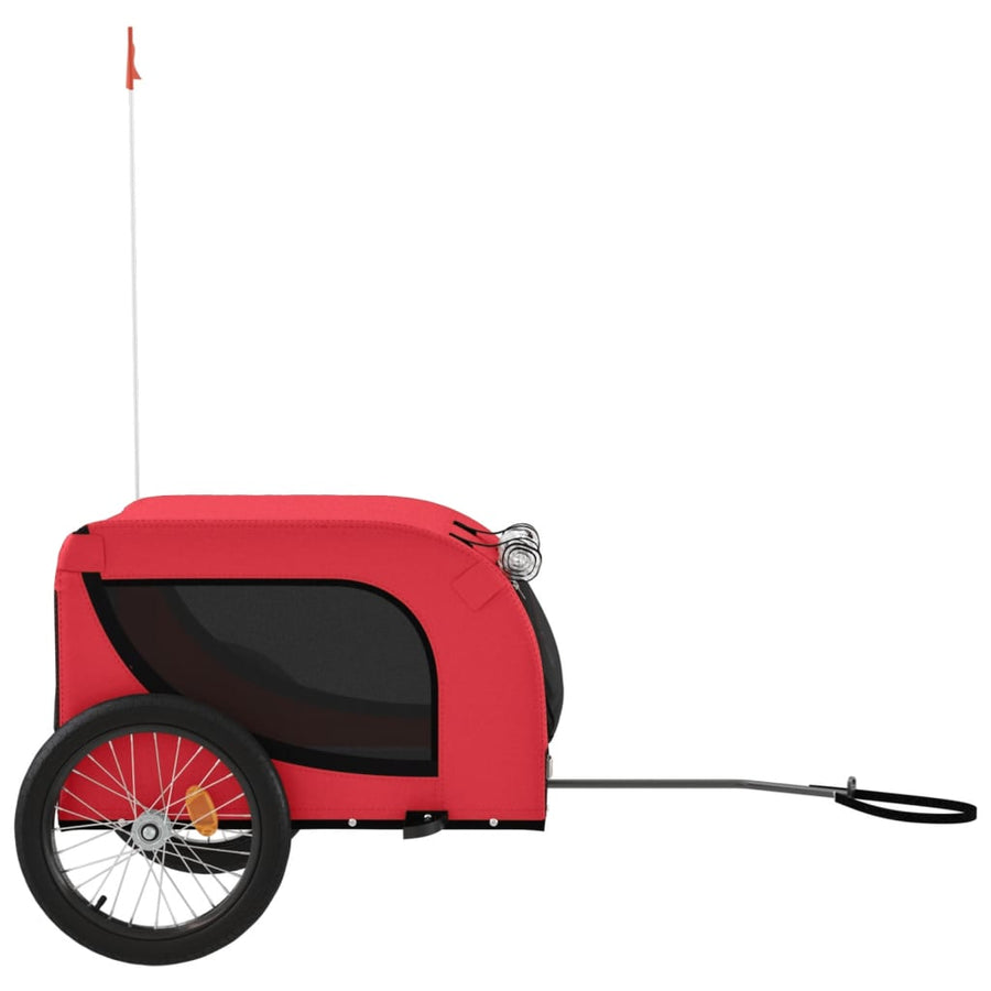Hondenfietstrailer Oxford Stof En Ijzer En Zwart 136 x 69 x 73.5 cm Rood