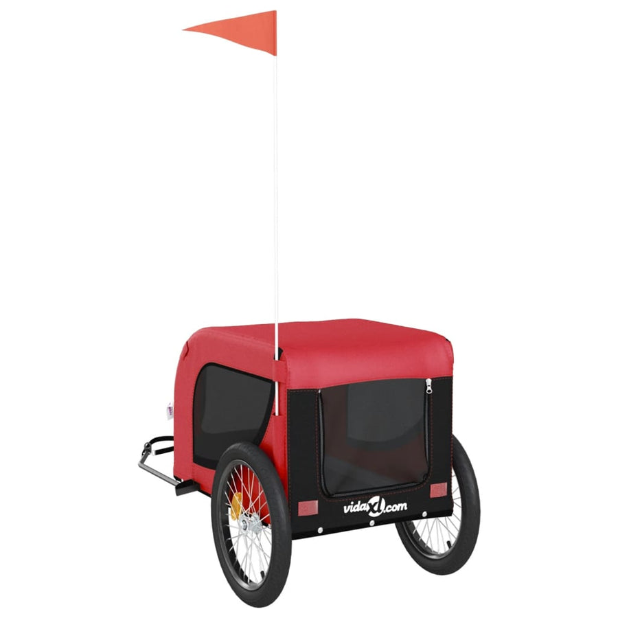 Hondenfietstrailer Oxford Stof En Ijzer En Zwart 136 x 69 x 73.5 cm Rood