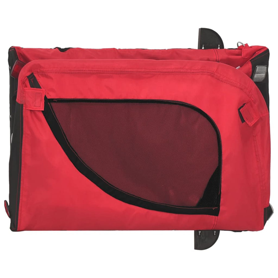 Hondenfietstrailer Oxford Stof En Ijzer En Zwart 136 x 69 x 73.5 cm Rood