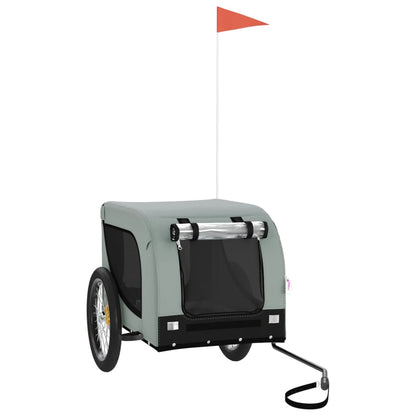 Hondenfietstrailer Oxford Stof En Ijzer En Zwart 136 x 69 x 73.5 cm Grijs