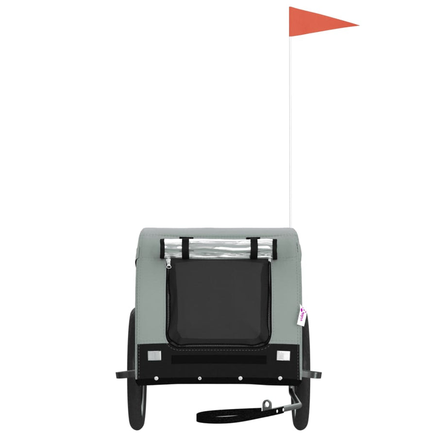 Hondenfietstrailer Oxford Stof En Ijzer En Zwart 136 x 69 x 73.5 cm Grijs