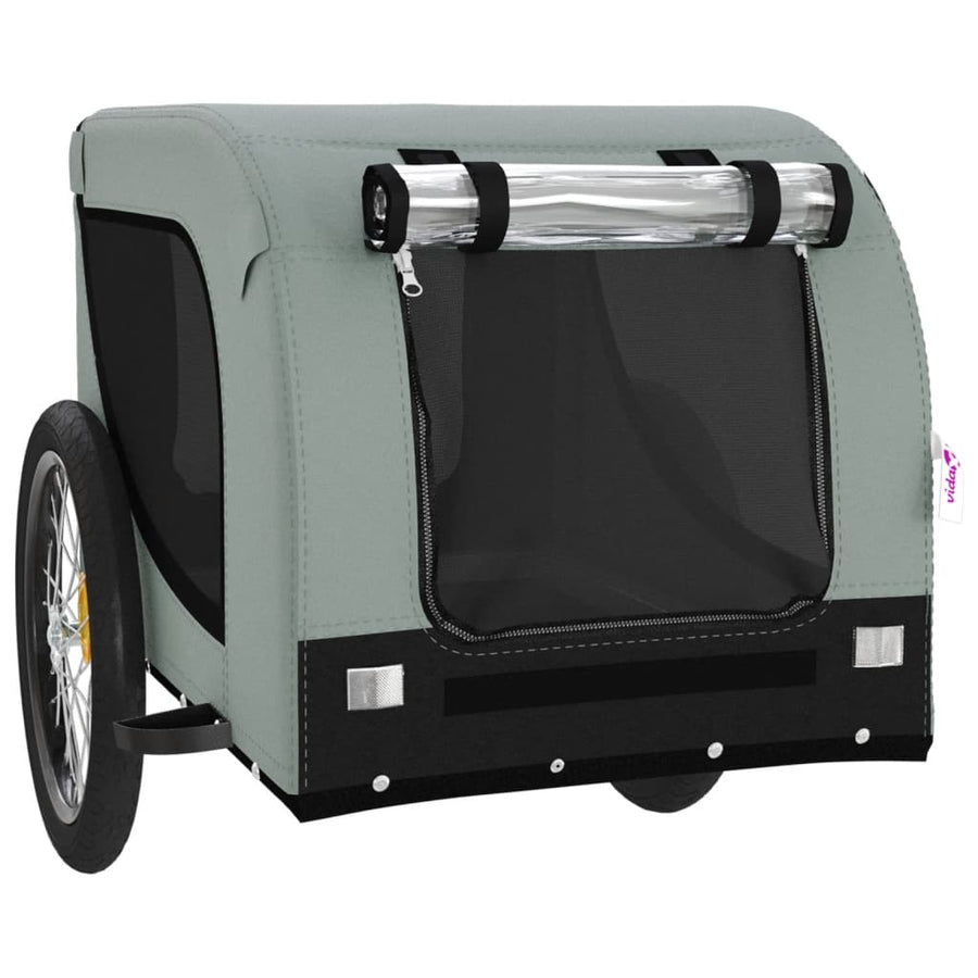 Hondenfietstrailer Oxford Stof En Ijzer En Zwart 136 x 69 x 73.5 cm Grijs