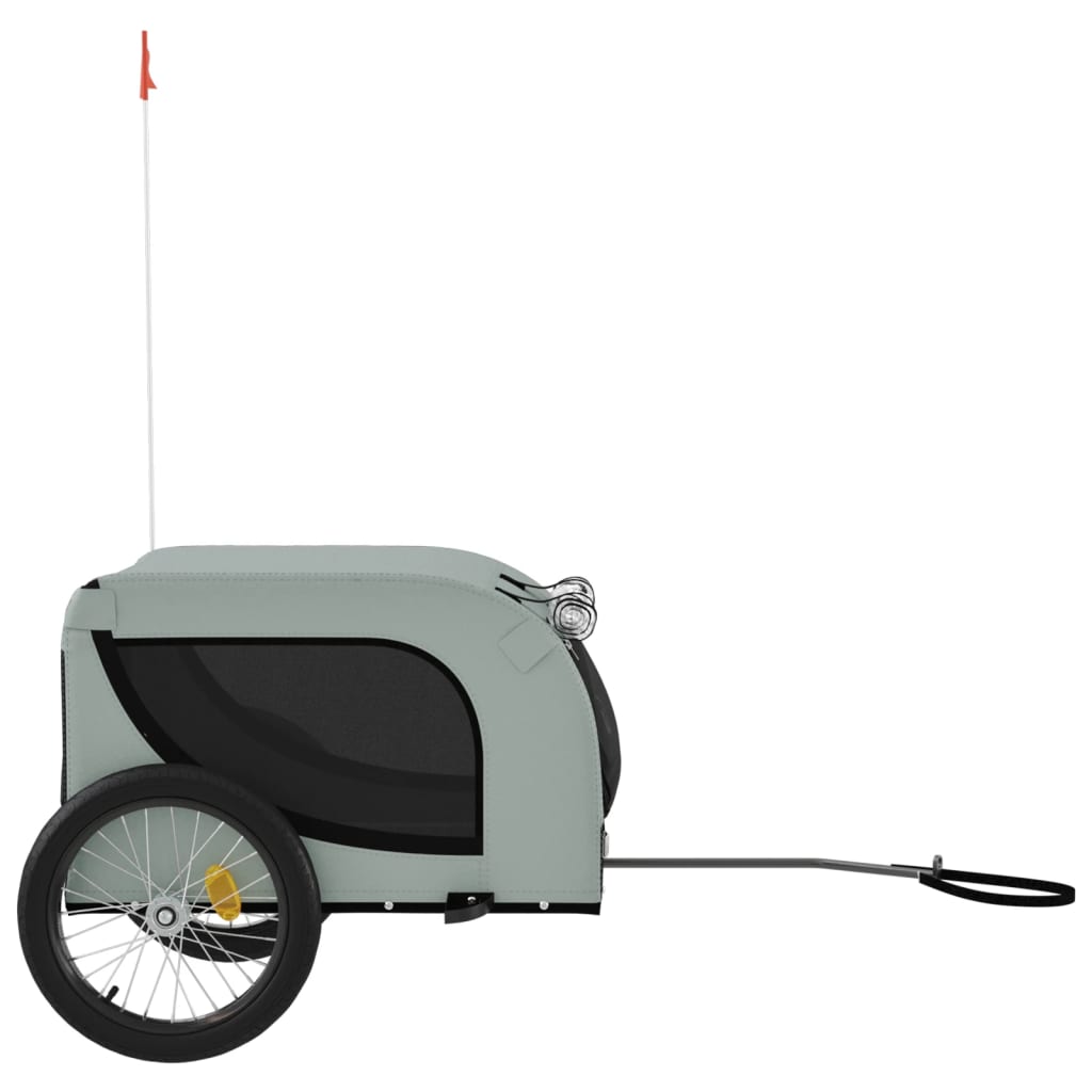 Hondenfietstrailer Oxford Stof En Ijzer En Zwart 136 x 69 x 73.5 cm Grijs