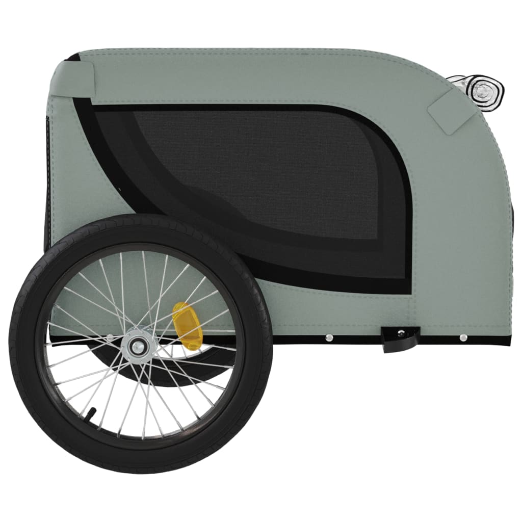 Hondenfietstrailer Oxford Stof En Ijzer En Zwart 136 x 69 x 73.5 cm Grijs