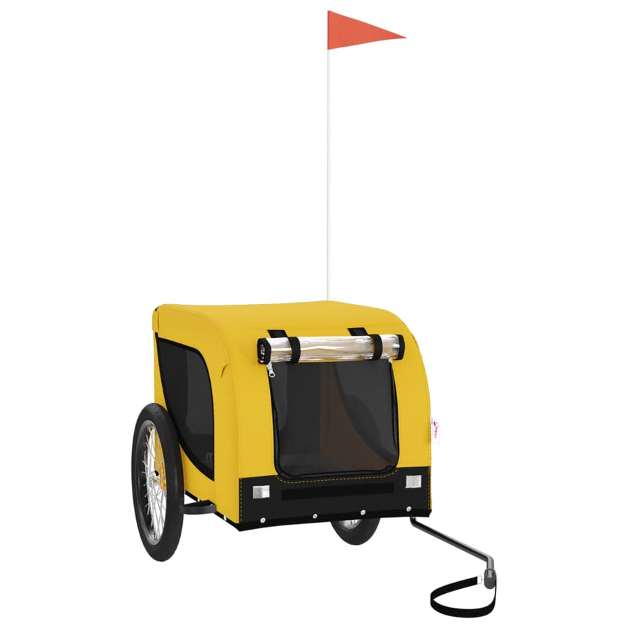 Hondenfietstrailer Oxford Stof En Ijzer En Zwart 136 x 69 x 73.5 cm Geel