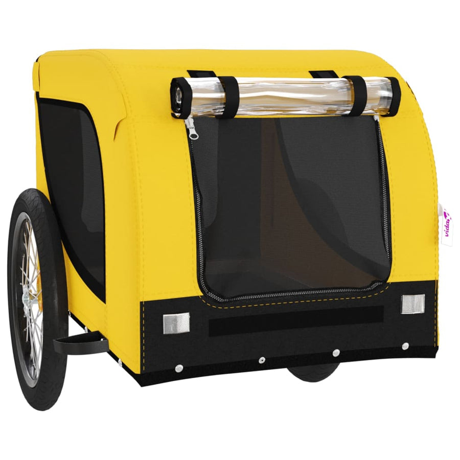 Hondenfietstrailer Oxford Stof En Ijzer En Zwart 136 x 69 x 73.5 cm Geel