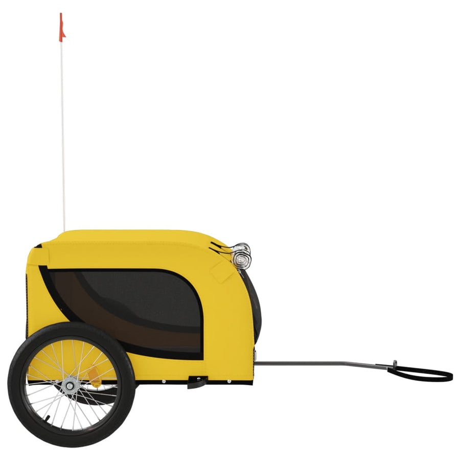 Hondenfietstrailer Oxford Stof En Ijzer En Zwart 136 x 69 x 73.5 cm Geel