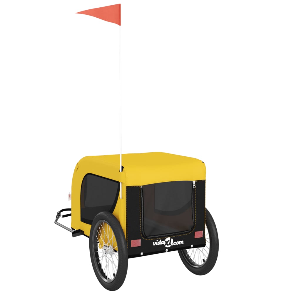 Hondenfietstrailer Oxford Stof En Ijzer En Zwart 136 x 69 x 73.5 cm Geel