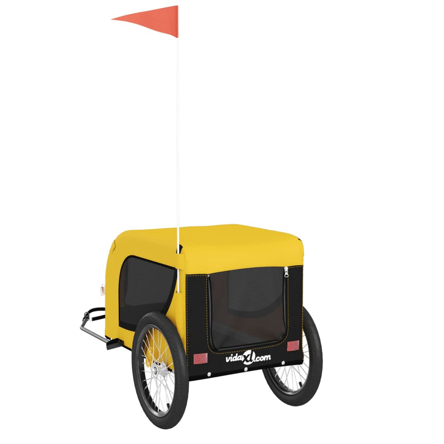 Hondenfietstrailer Oxford Stof En Ijzer En Zwart 136 x 69 x 73.5 cm Geel