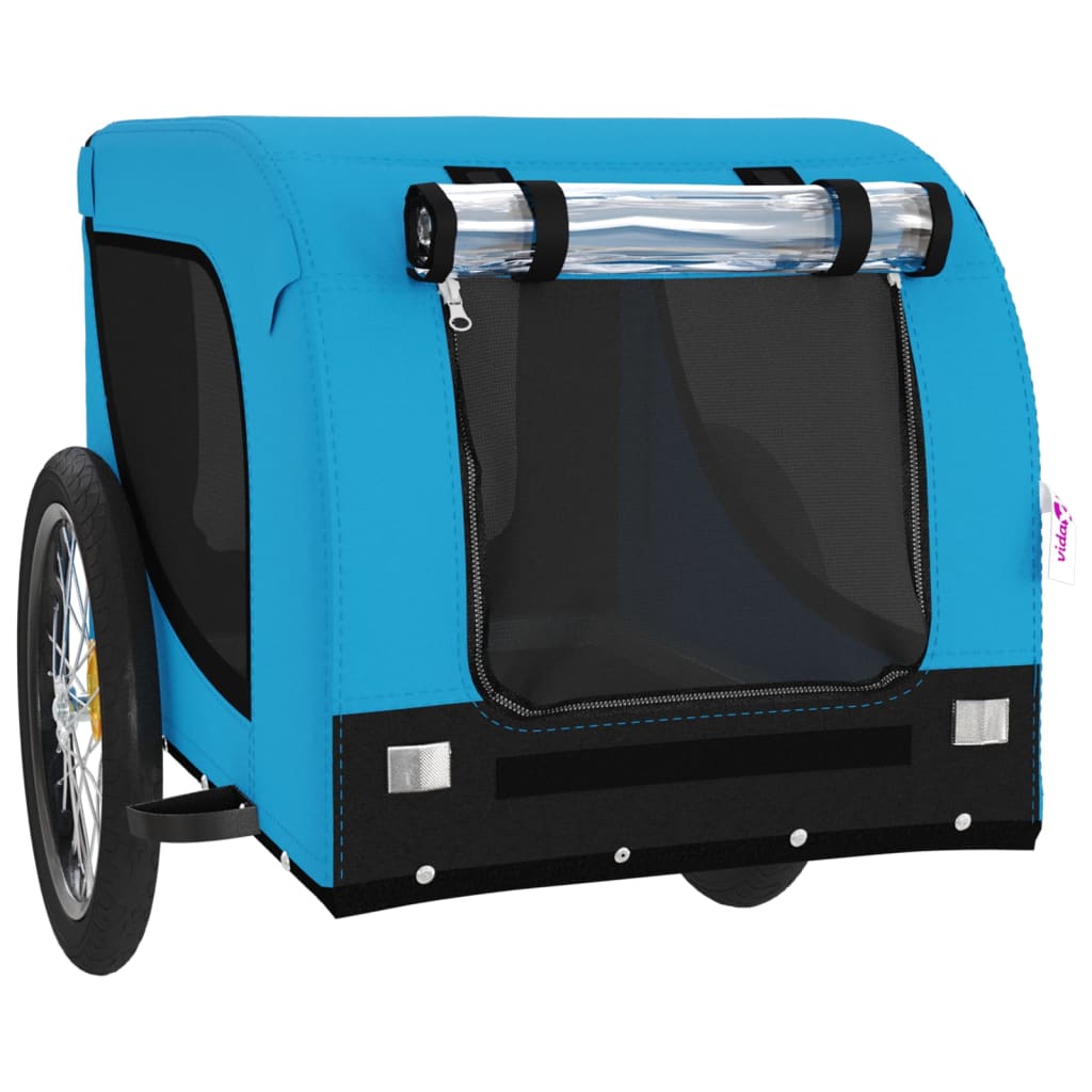 Hondenfietstrailer Oxford Stof En Ijzer En Zwart 136 x 69 x 73.5 cm Blauw