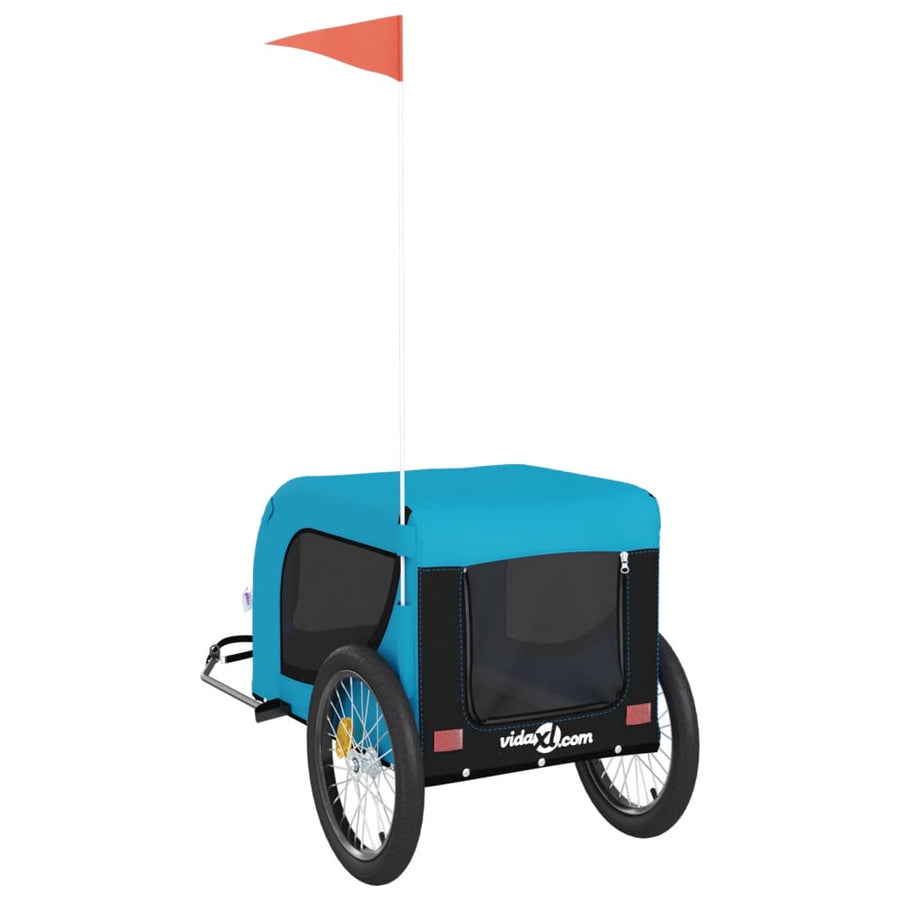 Hondenfietstrailer Oxford Stof En Ijzer En Zwart 136 x 69 x 73.5 cm Blauw