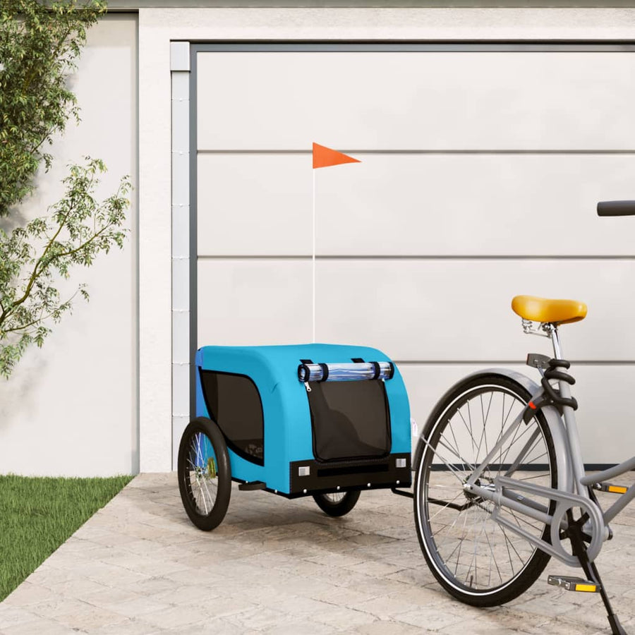 Hondenfietstrailer Oxford Stof En Ijzer En Zwart 136 x 69 x 73.5 cm Blauw