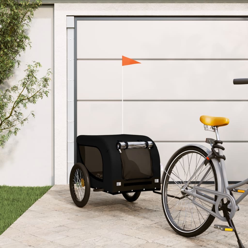 Hondenfietstrailer Oxford Stof En Ijzer 136 x 69 x 73.5 cm Zwart