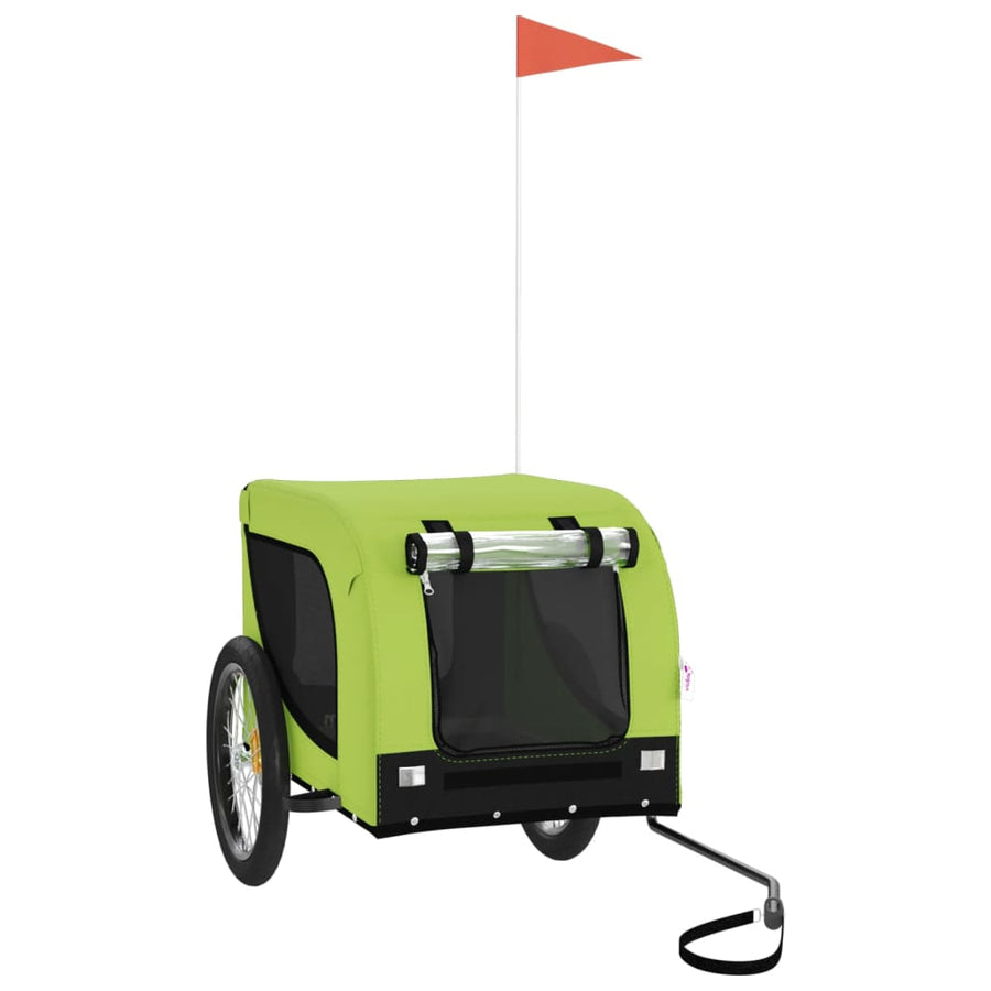 Hondenfietstrailer Oxford Stof En Ijzer En Zwart 136 x 69 x 73.5 cm Groen